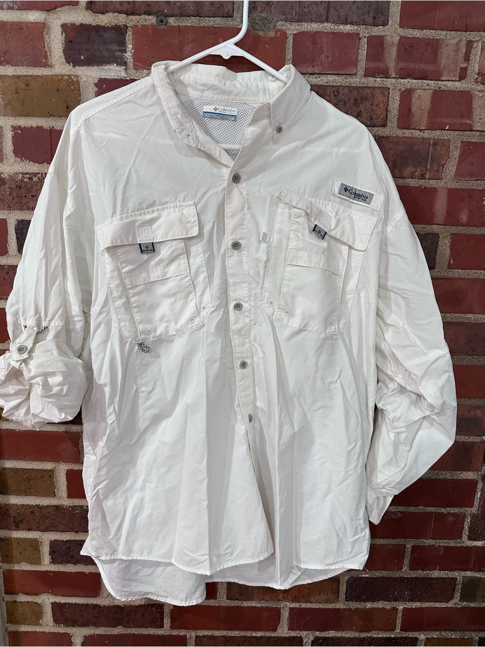 Columbia Men’s White Lightweight Fishing Shirt Jacket